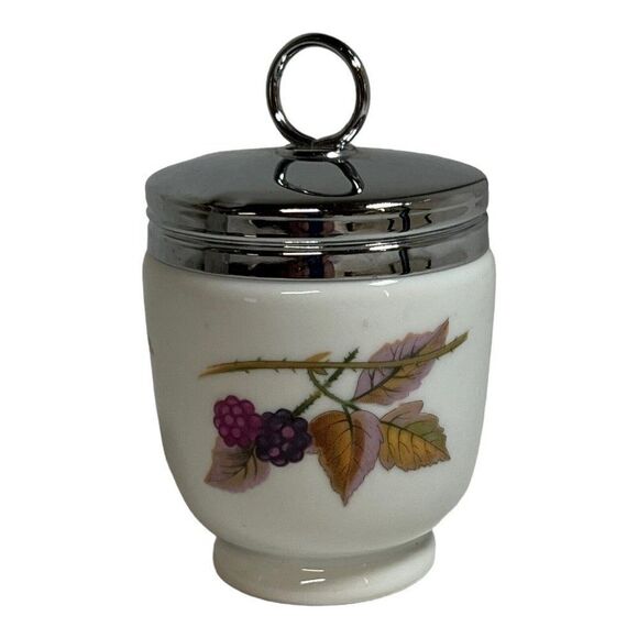 Vintage Rare Royal Worcester Egg Coddler Porcelain Blackberry Raspberry Single - Picture 1 of 8